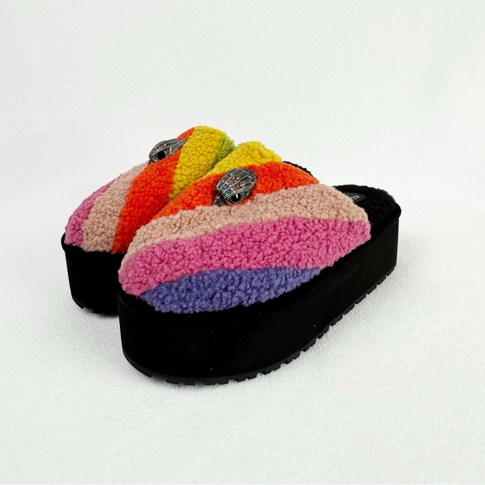 Kurt Geiger Multicolor Fuzzy Platform Flip Flops